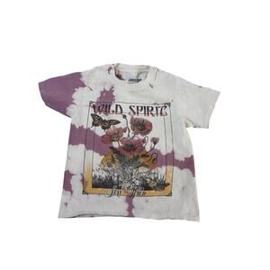 Girls American Highway XS Graphic Tee Wild Spirit Tie Dye Stay Wild Buckle